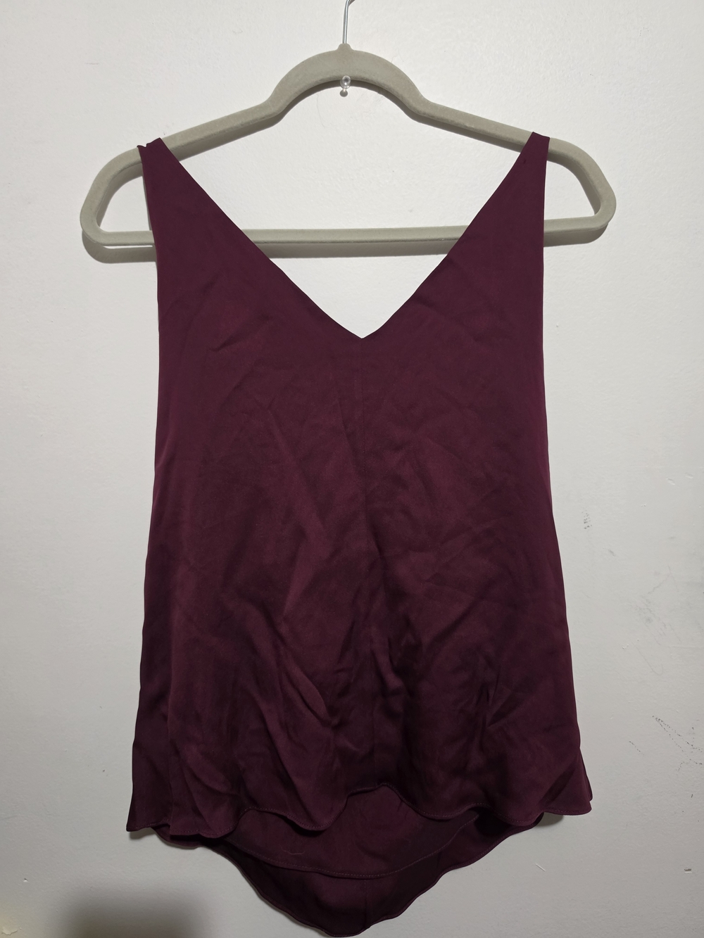 Milly Burgundy V-Neck Sleeveless Shirt nwt